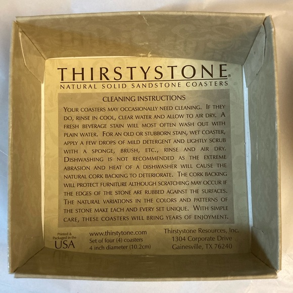 Coasters Set (4) Thirstystone Monograms Sandstone Letter I *open box, flaw - Picture 4 of 8